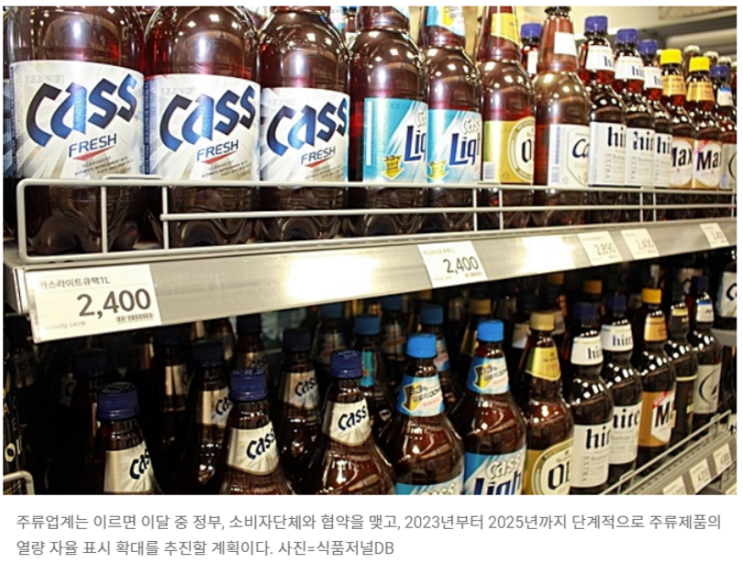 내년부터 주류 열량 표시 확대 : 네이버 블로그