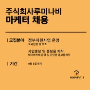 [채용완료]주식회사 루미나비 마케터 채용 공지 (정부지원사업 운영 보조 단기)