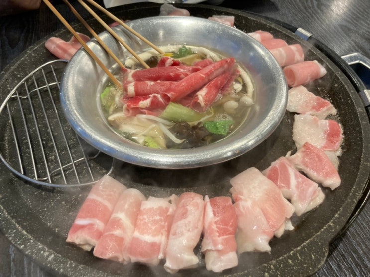 뷰 맛집에서 맛있는 외식 한끼 샤브쌈주머니 오시리아점