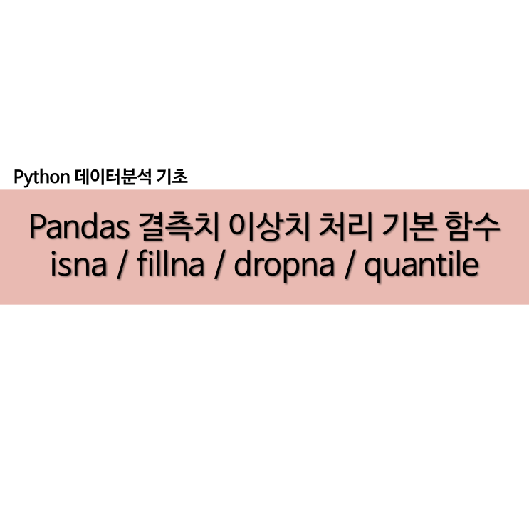 python 결측치 이상치 처리 기본 isna fillna dropna quantile : 네이버 블로그