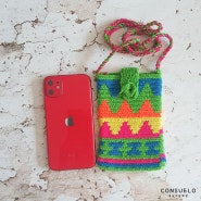 [판매제품] 콜롬비아 직수입 와유 손뜨개 니들펀치 휴대폰 가방