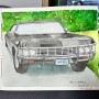 [수채화] 자동차 일러스트 | impala 1967 (임팔라)