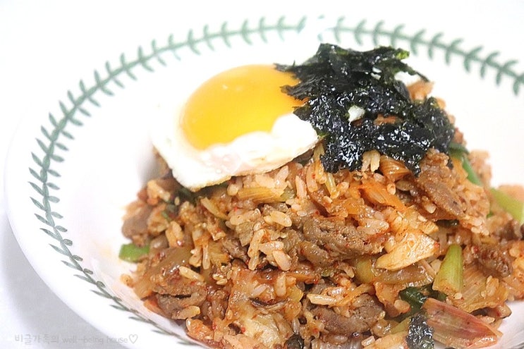 소불고기 대파 김치볶음밥 한그릇 요리 오늘 점심 뭐 먹지 : 네이버 블로그