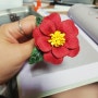 #12#class101#입체꽃 자수 수업의 마지막 꽃(8)#붉은 동백꽃이 피었습니다.