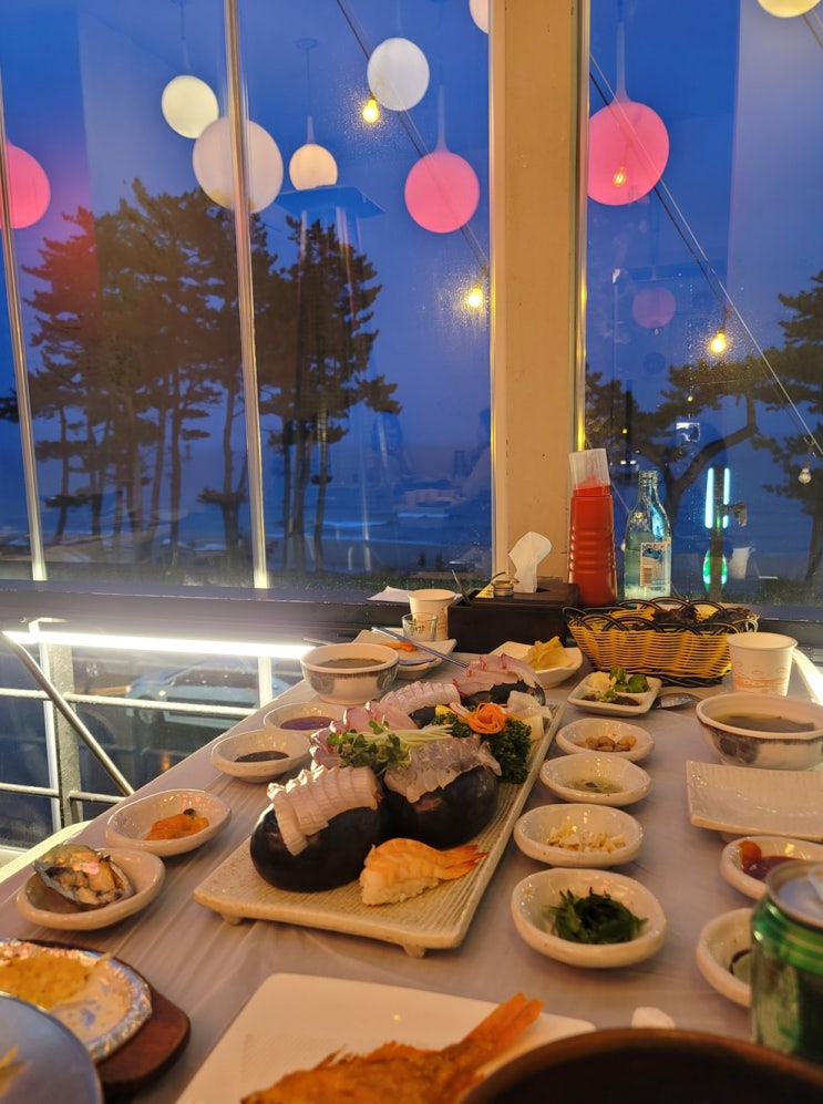 강릉 - 건도리횟집, 오션뷰로 분위기 좋은 횟집 추천! 모둠회 내돈내산 맛집! : 네이버 블로그
