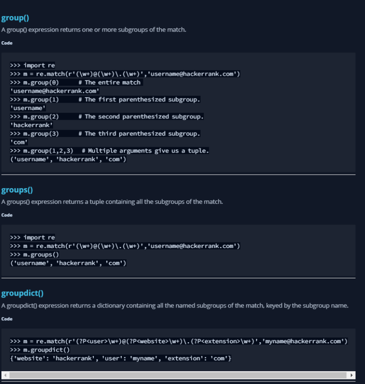 Python HackerRank 문제 61 - Group(), Groups() & Groupdict() : 네이버 블로그