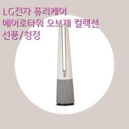 [50만원이상 공기청정기]LG전자 퓨리케어 에어로타워 오브제 컬렉션 선풍/청정 FS061PSGC 18.4㎡