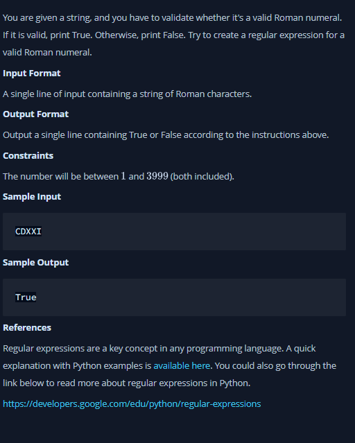 Python HackerRank 문제 64 - Validating Roman Numerals : 네이버 블로그