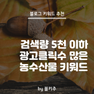 블키추의 가을 농수산물 키워드 추천 - 월 검색량 5천 이하. 1편