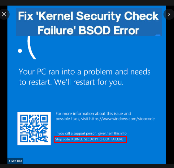 KERNEL_SECURITY_CHECK_FAILURE 오류 해결 방법. : 네이버 블로그