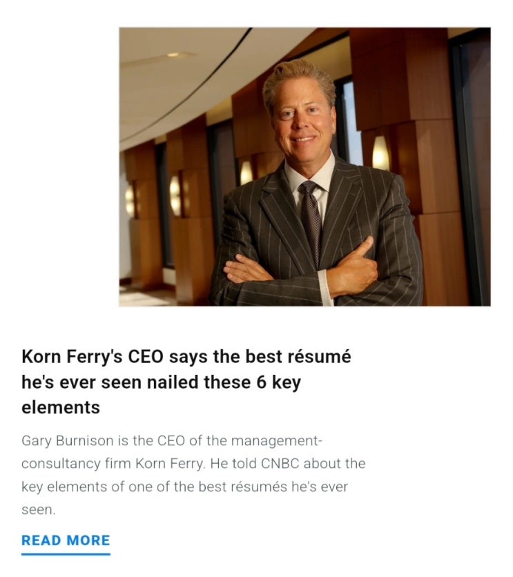 [Business Insider] 이력서 작성법: Korn Ferry's CEO says the best résumé he's ...