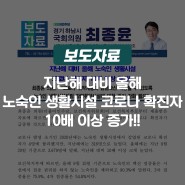 [보도자료] 지난해 대비 올해 노숙인 생활시설코로나 확진자 10배 이상 증가!!