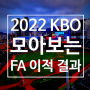 2022 KBO 프로야구 FA 시장, 이적결과! [ 스토브리그 이적 시장 총 정리!]