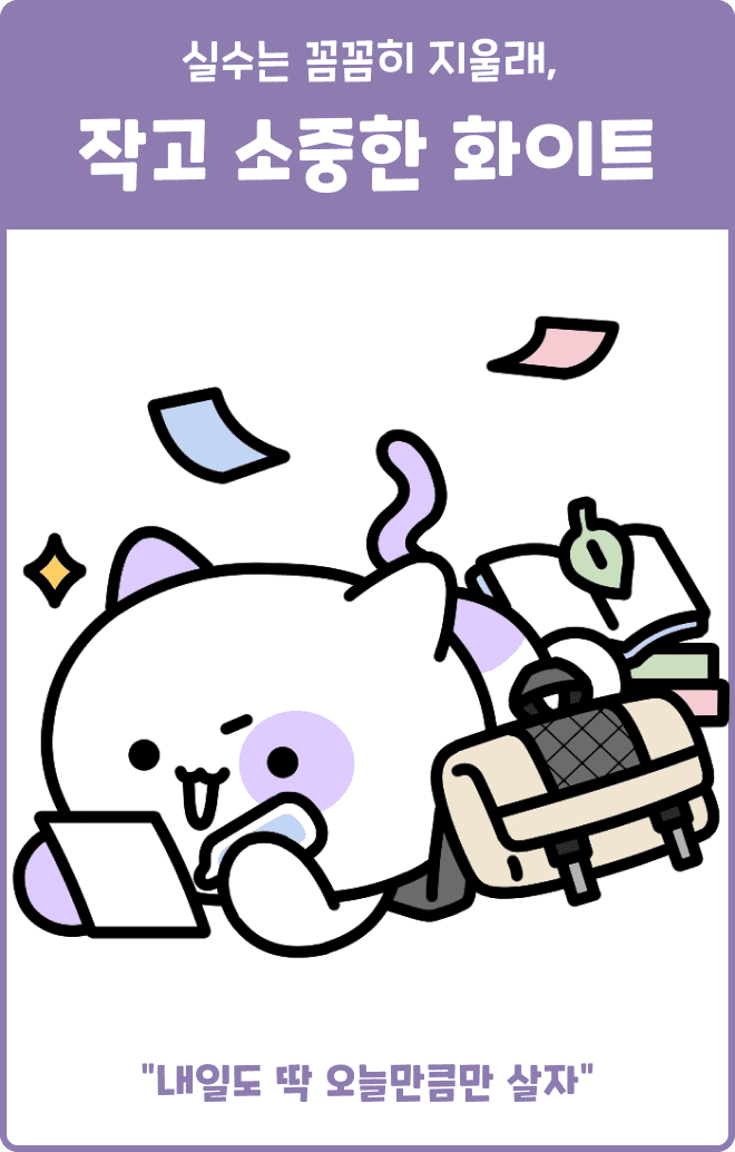 푸망] 인싸템 테스트 - 실수는 꼼꼼히 지울래, 작고 소중한 화이트 🐱 : 네이버 블로그