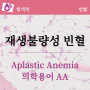 재생불량성 빈혈, Aplastic anemia (의학용어 AA)
