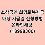 소상공인 희망회복자금 대상 지급일 신청방법 온라인채팅 (18998300)