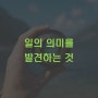 몰입을 통해 돌아본 일의 의미