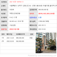 성북구 아파트 경매 / 2021 타경 100700 하월곡동 아파트 경매/6억9천만