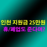 영세자영업자 특별지원금 25만원 신청 방법 인천시 폐업 휴업