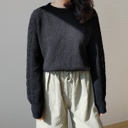 셋인슬리브 탑다운 스웨터 뜨기, 레이블리 뜨개질도안, Rhei Sweater