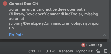 [에러해결] xcrun: error: invalid active developer path (/Library/Developer ...