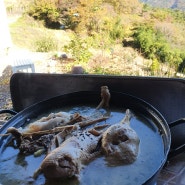 [경남함안 / 여항산 맛집] 약수터산장 : 오리백숙, 오리불고기, 부추전 (메뉴,위치,가격,애견동반가능)