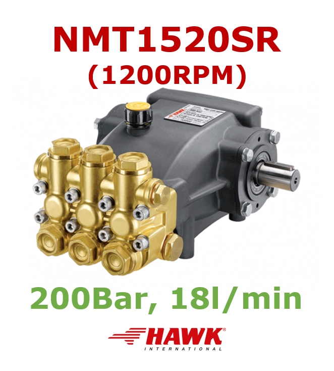 [우림상사 HAWKPUMP 호크펌프]NMT1520SR - 200Bar, 18l/min (1200RPM 저속 회전) 고압펌프 ...