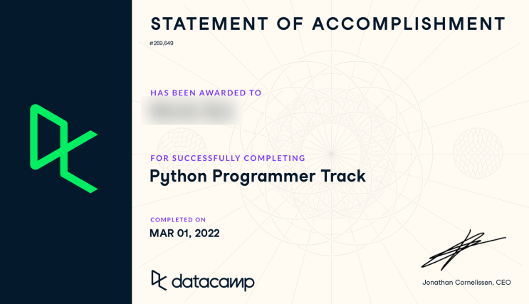 Datacamp - Python Programmer 과정 : 네이버 블로그