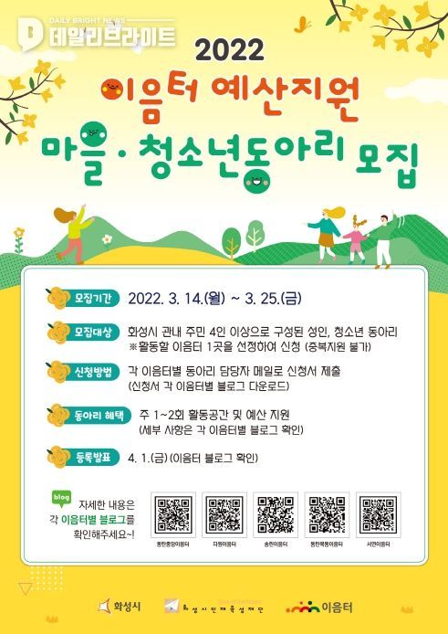 화성시인재육성재단 이음터센터, 2022년 예산지원형...