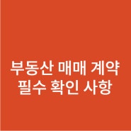 부동산 매매 매수 계약 전 필수 확인사항 알아보기