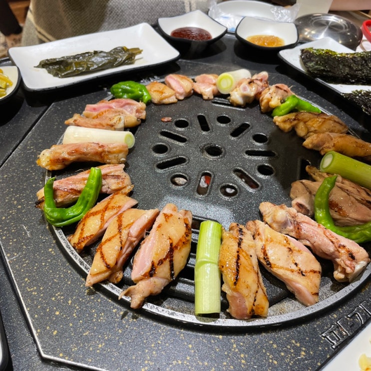 [맛집] 동탄 팔각도 : 연탄에 구워먹는 닭갈비🔥 외식장소로 인기만점😭 : 네이버 블로그