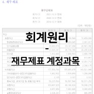 회계원리 - 2. 재무제표 항목별 계정과목