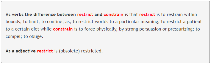 restrain vs. contrsain / restrict vs. constrict : 네이버 블로그
