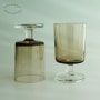 프랑스 빈티지 70's 아코록 루미낙 스모크 고블렛잔 70's Arcoroc Luminarc Smoked Goblet Glass