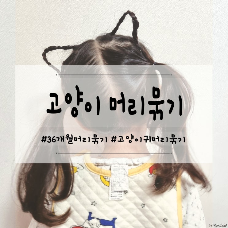 고양이 머리 묶기 / 고양이귀머리묶기 / 등원 머리 묶기 / 36개월 머리 묶기 / 여아 머리 묶기 / 고양이 머리 땋기 ...