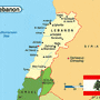 레바논 지도와 바쿠스 신전