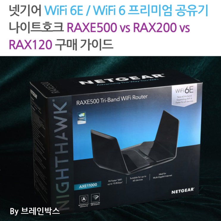 [브레인박스] 넷기어 WiFi 6E / WiFi 6 프리미엄 공유기 나이트호크 RAXE500 vs RAX200 vs RAX120 ...