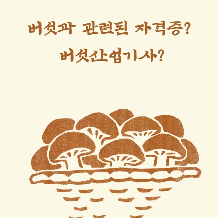 버섯과 관련된 자격증? 버섯산업기사? : 네이버 블로그