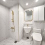 [이터니티디자인스튜디오]화이트&골드 컨셉으로 오래된 화장실 인테리어디자인_강동SK허브진