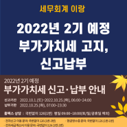 2022년 2기 예정 부가가치세 고지, 신고납부