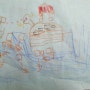 여섯 살 첫째 아들이 그린 거북선과 이순신 (2022년 10월 5일)