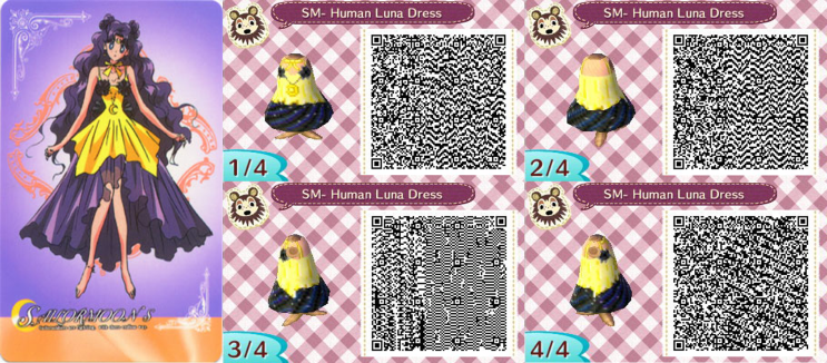 [3DS] 튀어나와요 동물의 숲(とびだせどうぶつの森) - QR Codes - Sailor Moon Human Luna Dress ...