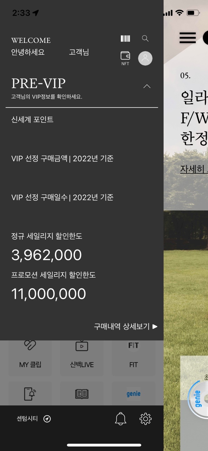 신세계백화점 VIP클럽 확인 2022년 하반기 PRE-VIP등급 : 네이버 블로그