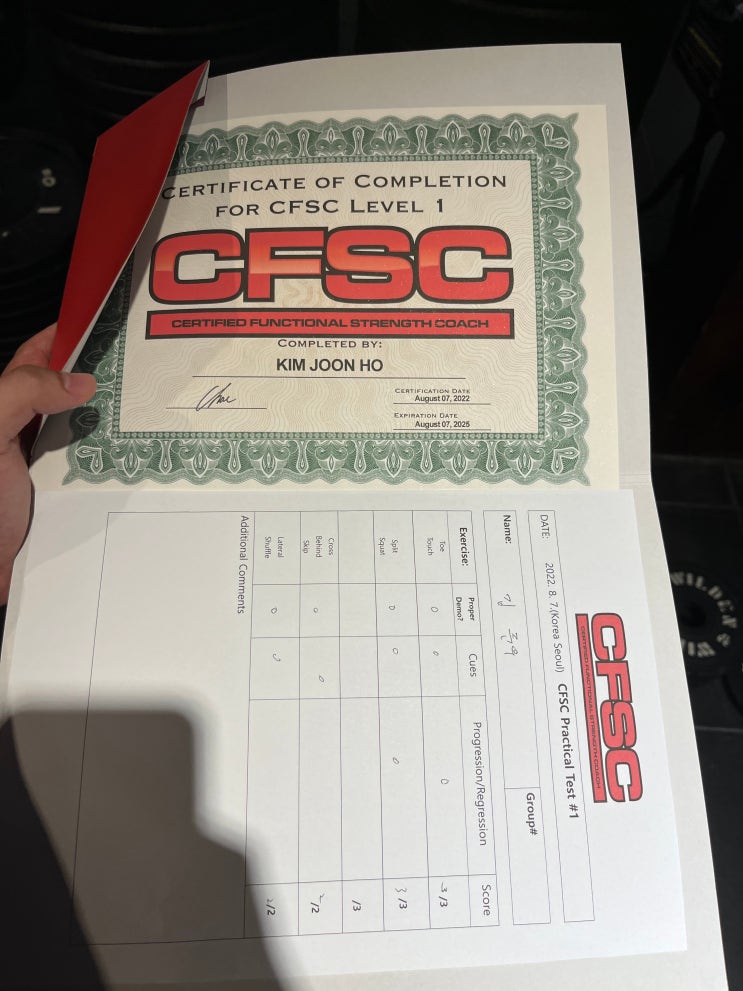 기능성 트레이닝 CFSC: level1 수강후기 : 네이버 블로그