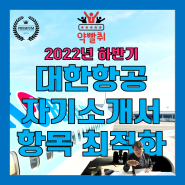 [HOT]2022년 하반기 대한항공 신입 객실승무원 자기소개서 항목 및 합격자기소개서_feat 첨삭