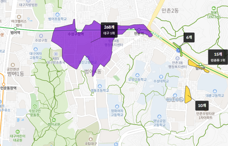 [지역분석] 대구광역시 지역분석(2)(수성구 학군지) : 네이버 블로그