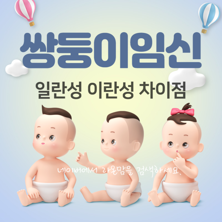 쌍둥이임신 일란성 이란성 차이점 성별과 지문은 같을까 : 네이버 블로그