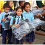 네팔 슈리 치트레 포카리 중등학교에 구불구불한 산길을 달려 교육물품 기증으로 희망을 전한 국제위러브유운동본부 장길자 회장님!