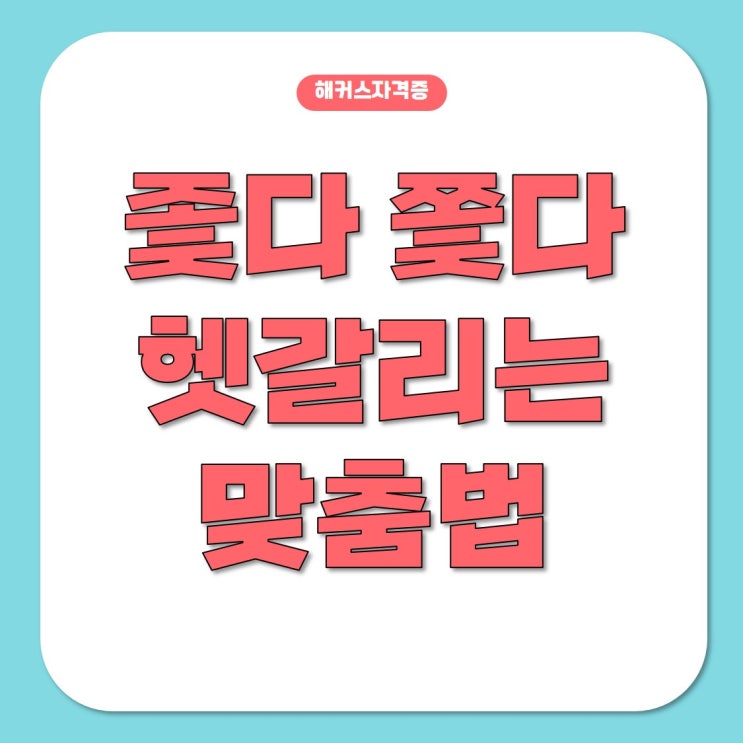 좇다, 쫒다/ 꽂다, 꽃다, 꼽다 활용법 : 네이버 블로그