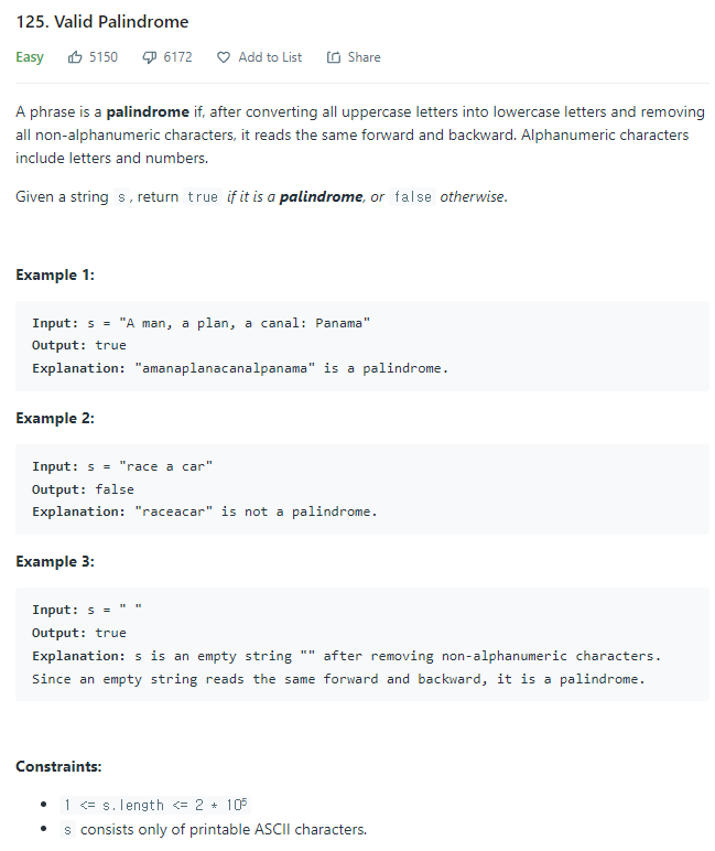 JAVA_Valid Palindrome_LeetCode 125 : 네이버 블로그